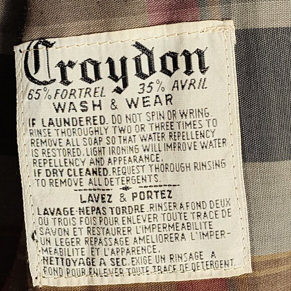 Croydon Avant Garde VTG Navy Plaid Lined Trench Coat - Picture 7 of 11